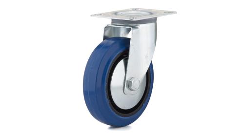 CASTER:5"SWIV BLU RUBBER (R)