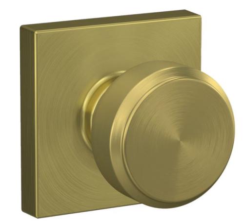 SCHLAGE BOWERY/COL PASS KNOB 608 SATIN BRASS