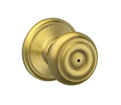 SCHLAGE GEORGIAN PRIV KNOB 608 SATIN BRASS