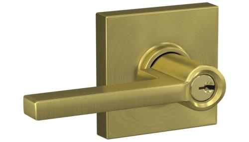 SCHLAGE LAT COL KEY LEVER 608 SATIN BRASS
