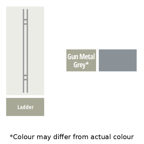 35" LADDER 1/2" SQUARE GUN METAL GREY