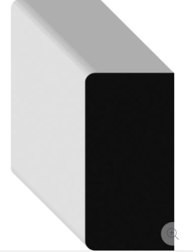 11/16" X 1-1/2" X 10' PRIMED MDF S4S BOARD - 2 SQUARE 2 EASED EDGES