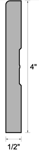 1/2" X 4" X 14' PRIMED MDF BASEBOARD - 1328350