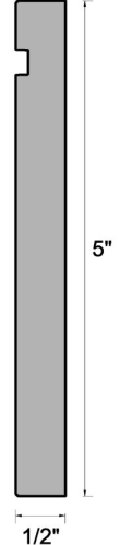 1/2" X 5" X 10' PRIMED MDF CASING
