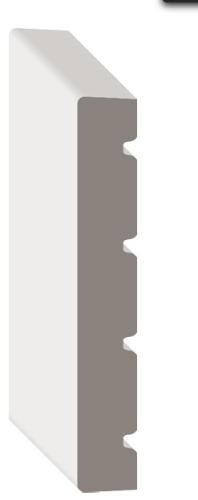 11/16" X 2-1/2" X 10' PRIMED MDF S4S BOARD - 2 SQUARE 2 EASED EDGES