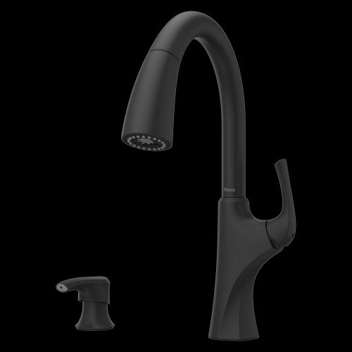 RANCHO 1 HDL BLK KITCHEN FAUCET