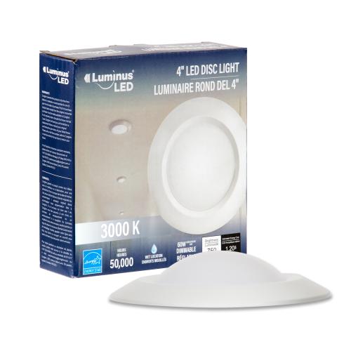 LUMINUS LED 4" DISC LIGHT 3000K 750LM WHT