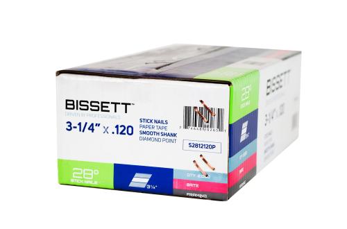 3 1/4" 28 Deg.Paper Stick Nails Bissett