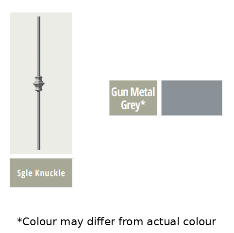 SINGLE KNUCKLE GUN METAL GREY 44"