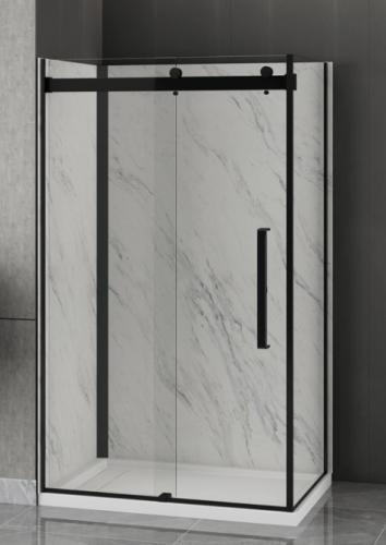 VALENCIA 42"X32"X79" CORNER SHOWER BLK 8MM SLIDING DOOR