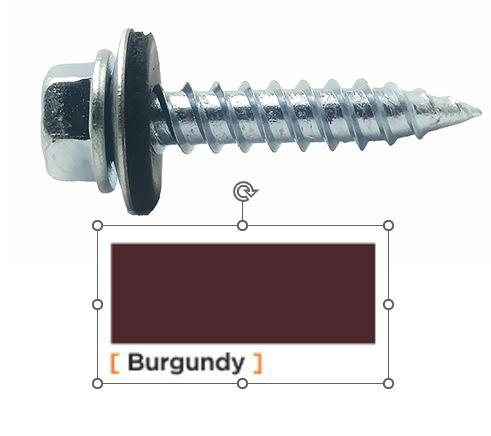 #10 x 1-1/2" Screws Burgundy Weatherguard
