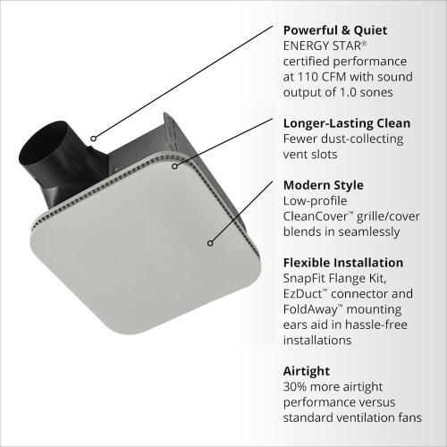 AER100K 110CFM 1.0 SONNES BATH FAN