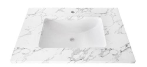 QUARTZ RECT 3122-1-WH   WHITE VEINED QUARTZ VANITY TOP 1 HOLE