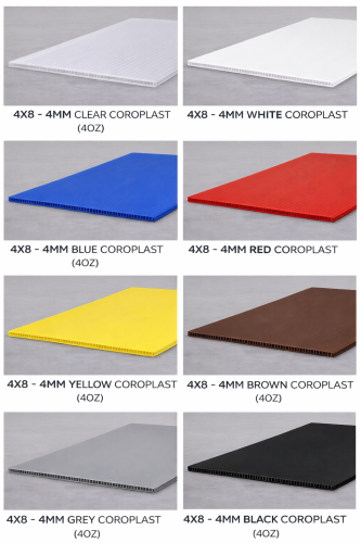 4X8 - 4MM CLEAR COROPLAST (4OZ)