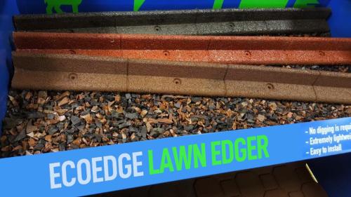 BLACK ECO BORDER LAWN EDGE 48" WITH STAKES SHERCOM