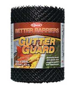 Quest VGG 625 Gutter Guard, 25 ft L, 6 in W, Polyethylene, Black