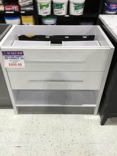 RELAX VANITY MELAMINE NATURAL WOOD 2 DRAWERS C/W TOP