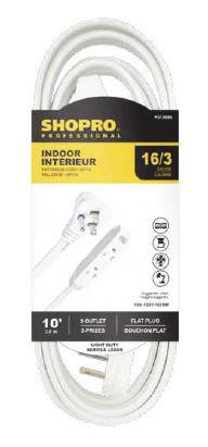 16/3 SPT-3 3-OUTLET FLAT PLUG 6' INDOOR EXT CORD