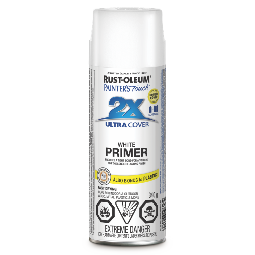 Rust-Oleum 253704 Ultra Cover Primer, White, Gloss, 340 g