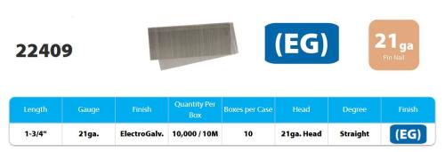 CTN 1 3/4" 21 Gauge Brad Nails