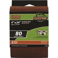 4X24IN 80GRIT ALUM OX BELT 2PK