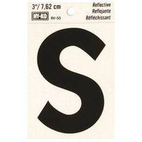 LETTER HOUSE S 3IN REFL BLK