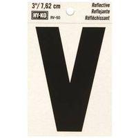 LETTER HOUSE V 3IN REFL BLK
