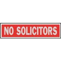SIGN NO SOLICITING 2X8IN ALUM