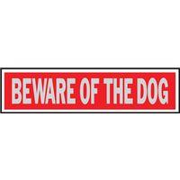 SIGN BEWARE OF DOG 2X8IN ALUM