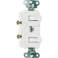 COMBO SWITCH DBL WHITE 1P 15A