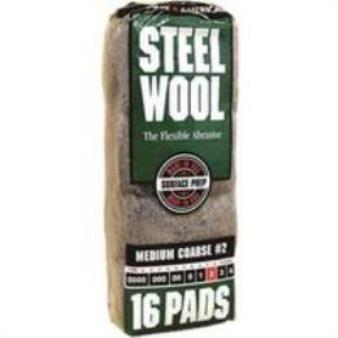 PAD STEEL WOOL 2 MEDIUM COARSE
