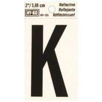 LETTER HOUSE K 2IN REFL BLK