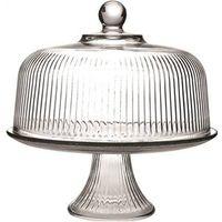 CAKE DOME SET RIB GLS LID/BTM