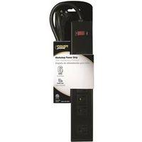 POWER STRIP BLK METAL 6OUT 3FT