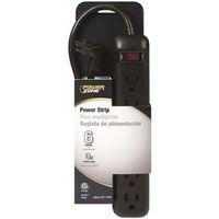 POWER STRIP BLK 6OUT 3FT