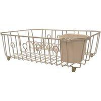DISH DRAINER WHITE W/BSKT