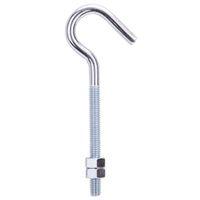 BOLT HOOK W/NUT STL 5IN ZINC
