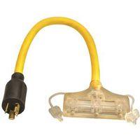 ADAPTER 3 RECPT TWSTLCK YELLOW