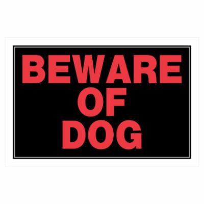 6PK8x12 BLK/RED DogSign