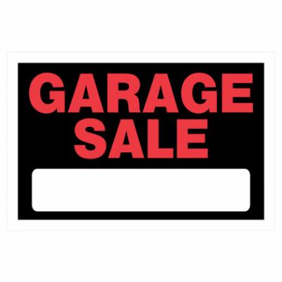 8x12BLK/RED Garage Sign