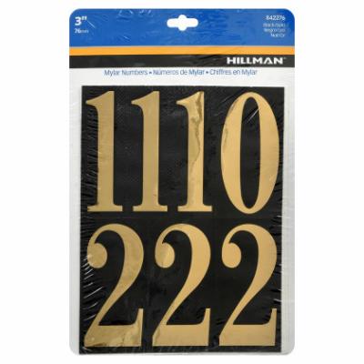 3" GLD/BLK Number Set