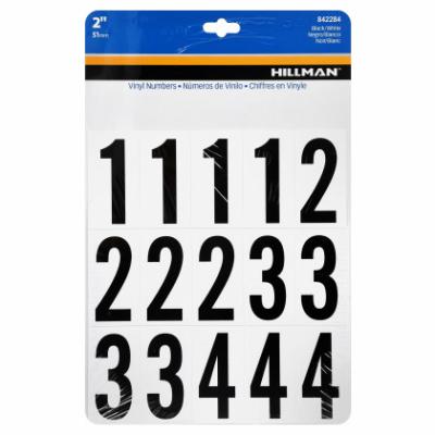 2" BLK/WHT Number Set