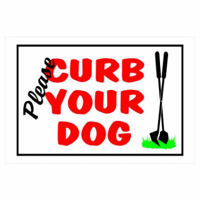 8x12 Curb Dog Sign