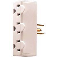 TAP 3OUTLET GND 2P3W PLAST WHT