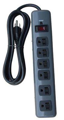 ME BLK 6OUT SURGE STRIP