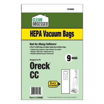 Vacuum Cleaner Filter  Type CC Oreck HEPA  9-Pk.