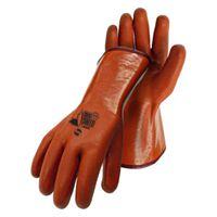 GLOVES PVC DBL DIPPED BROWN L