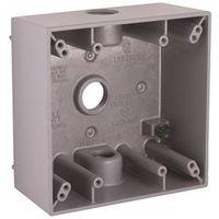 WALLPLATE BOX GRY 2G 3CT 1/2IN