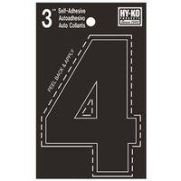 NUMBER HOUSE 4 3IN  VINYL BLK