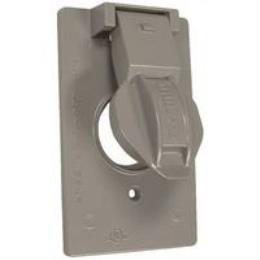 1G GRAY VERT SGL RECPT COVER